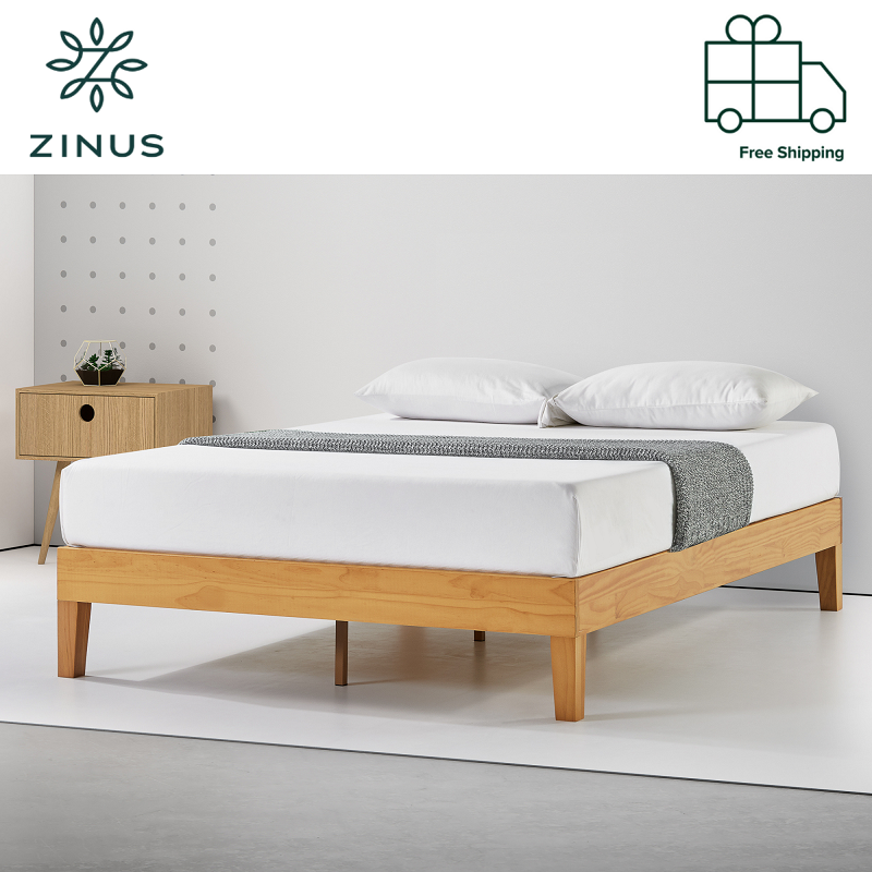 Zinus 14" Deluxe Wood Platform Bed Natural (Base)- Single , Super Single , Queen size